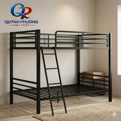 Giường tầng sắt màu đen