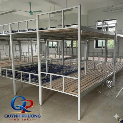 Giường tầng sắt màu trắng