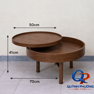 Bàn Trà Xoay Gỗ
