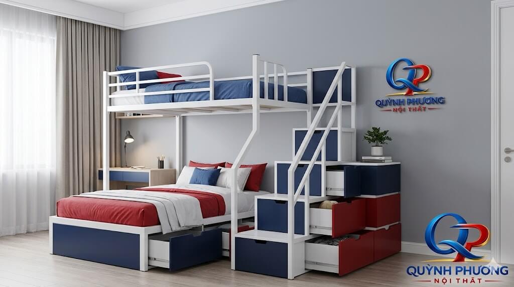 Giường Tầng Sắt Có Hộc Tủ: Bí Quyết Gọn Gàng Cho Phòng Nhỏ