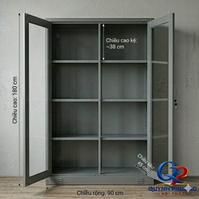 Tủ sắt 2 cánh kính